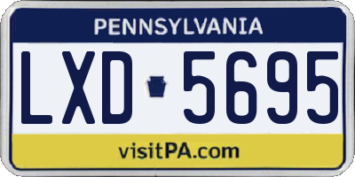 PA license plate LXD5695