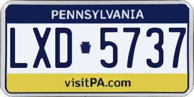 PA license plate LXD5737