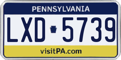 PA license plate LXD5739