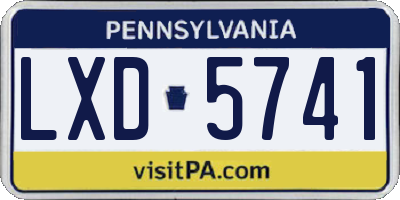 PA license plate LXD5741