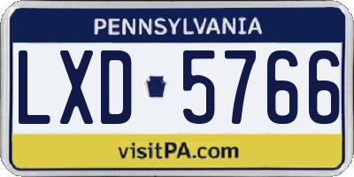 PA license plate LXD5766