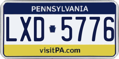 PA license plate LXD5776