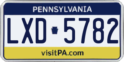 PA license plate LXD5782