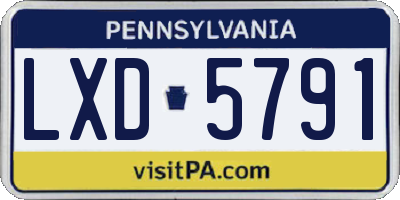 PA license plate LXD5791