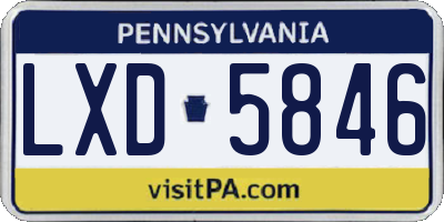 PA license plate LXD5846
