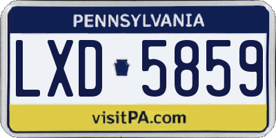 PA license plate LXD5859
