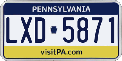 PA license plate LXD5871