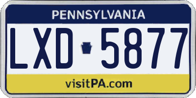 PA license plate LXD5877
