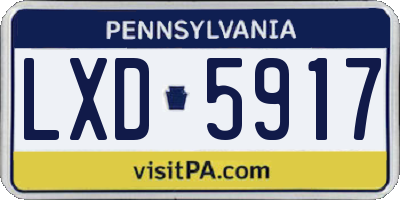 PA license plate LXD5917