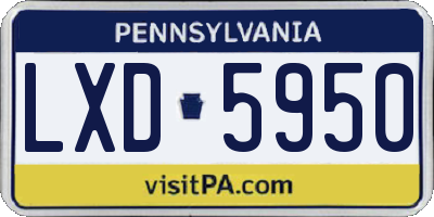 PA license plate LXD5950