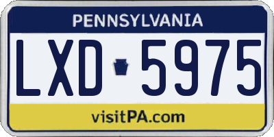 PA license plate LXD5975