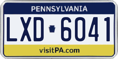 PA license plate LXD6041
