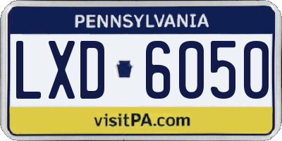 PA license plate LXD6050