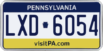 PA license plate LXD6054