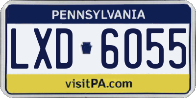 PA license plate LXD6055