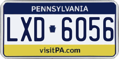 PA license plate LXD6056