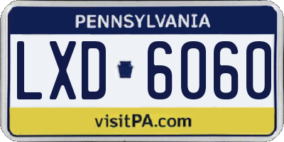 PA license plate LXD6060