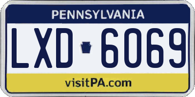 PA license plate LXD6069