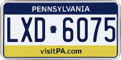 PA license plate LXD6075