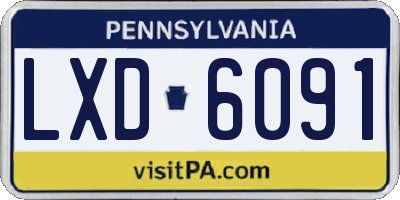 PA license plate LXD6091