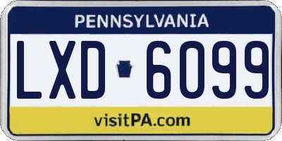 PA license plate LXD6099