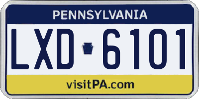 PA license plate LXD6101