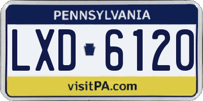 PA license plate LXD6120