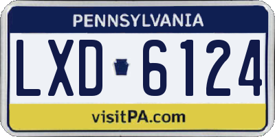 PA license plate LXD6124