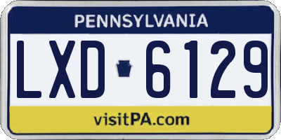 PA license plate LXD6129
