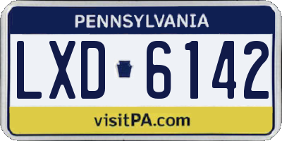 PA license plate LXD6142