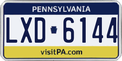 PA license plate LXD6144