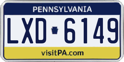 PA license plate LXD6149
