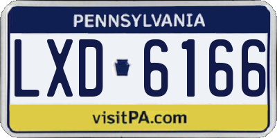 PA license plate LXD6166