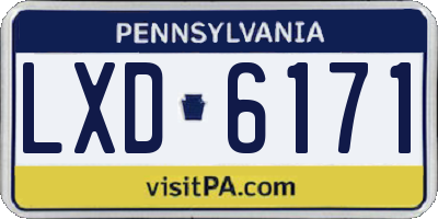 PA license plate LXD6171