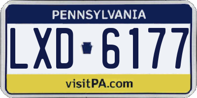 PA license plate LXD6177