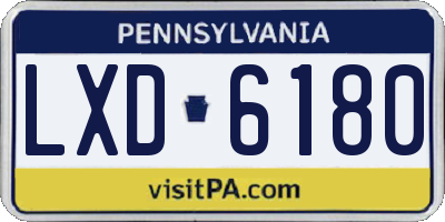 PA license plate LXD6180