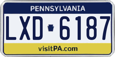 PA license plate LXD6187