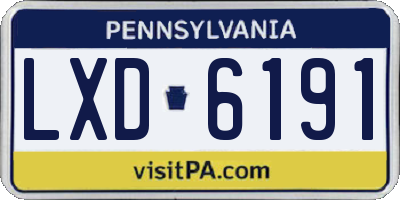PA license plate LXD6191