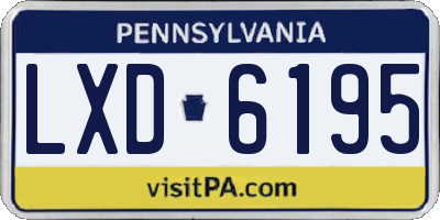 PA license plate LXD6195