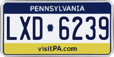 PA license plate LXD6239