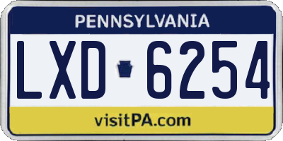 PA license plate LXD6254