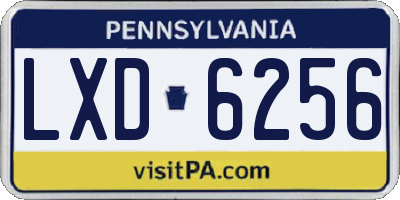 PA license plate LXD6256