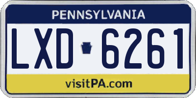 PA license plate LXD6261