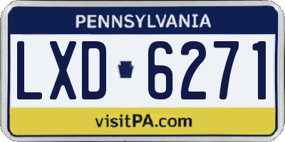 PA license plate LXD6271