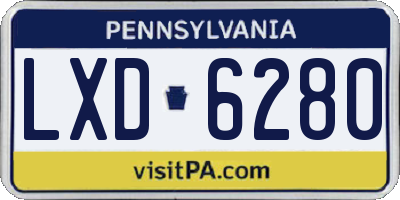 PA license plate LXD6280