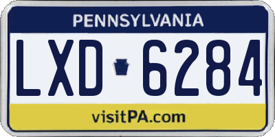 PA license plate LXD6284