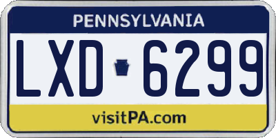 PA license plate LXD6299