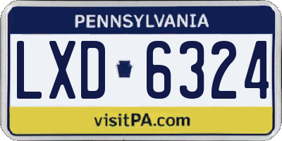 PA license plate LXD6324