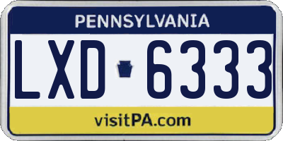 PA license plate LXD6333