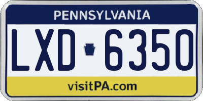 PA license plate LXD6350